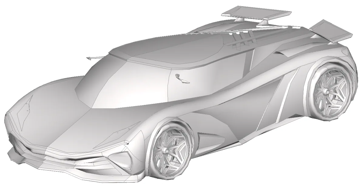 Car model before wrapping