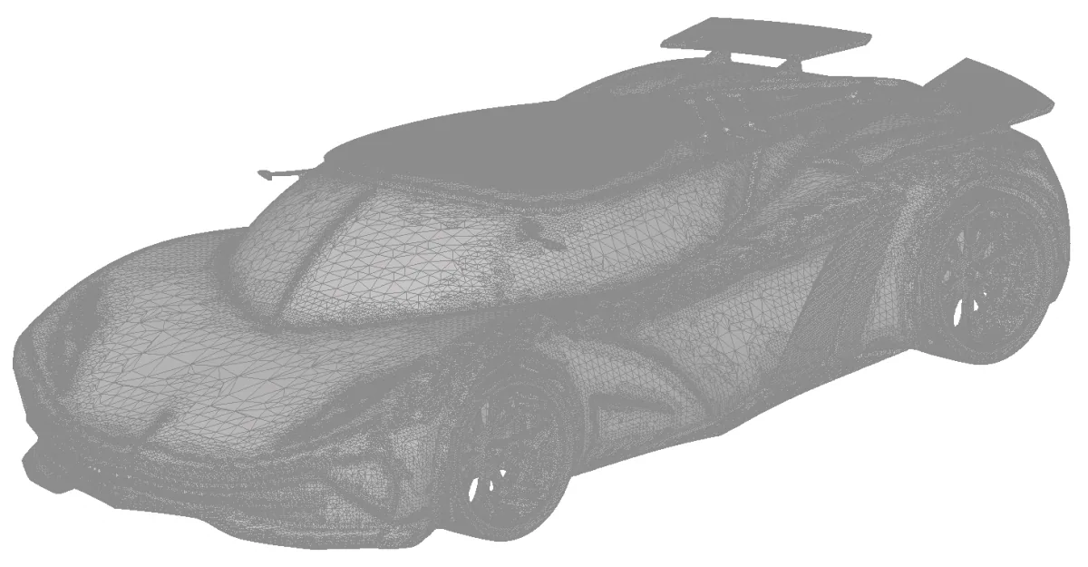 Car model after projection